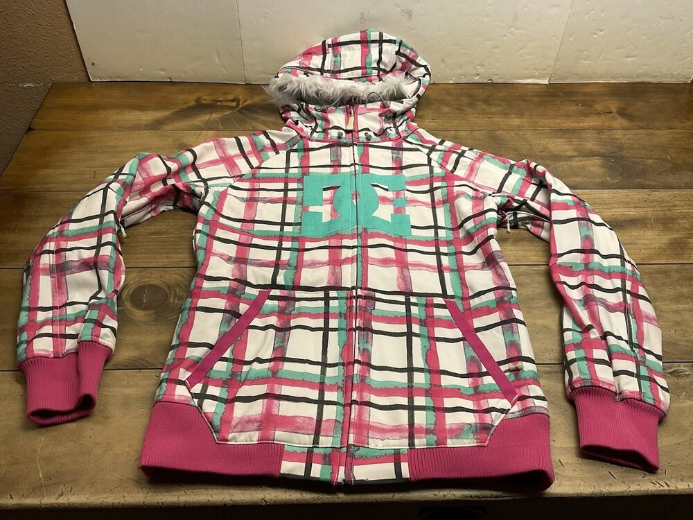 DC Women's Exotex 10K Series Plaid Snowboard /Skiing Fuse Jacket W/Hood Size S